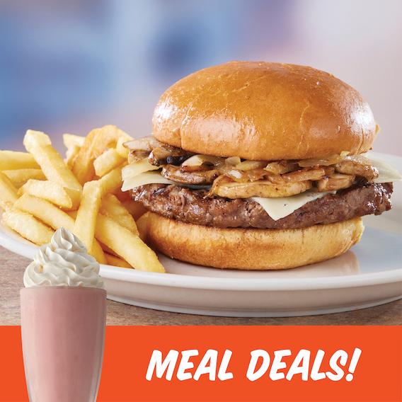 Mushroom & Onion Cheeseburger Meal Deal