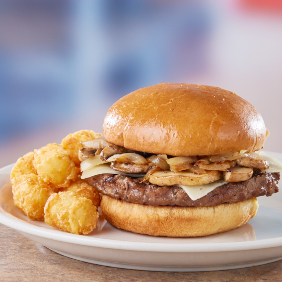 Mushroom & Onion Cheeseburger