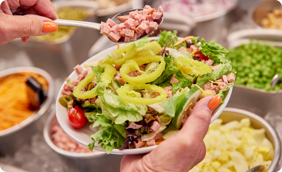 step 1: order our salad bar entrée